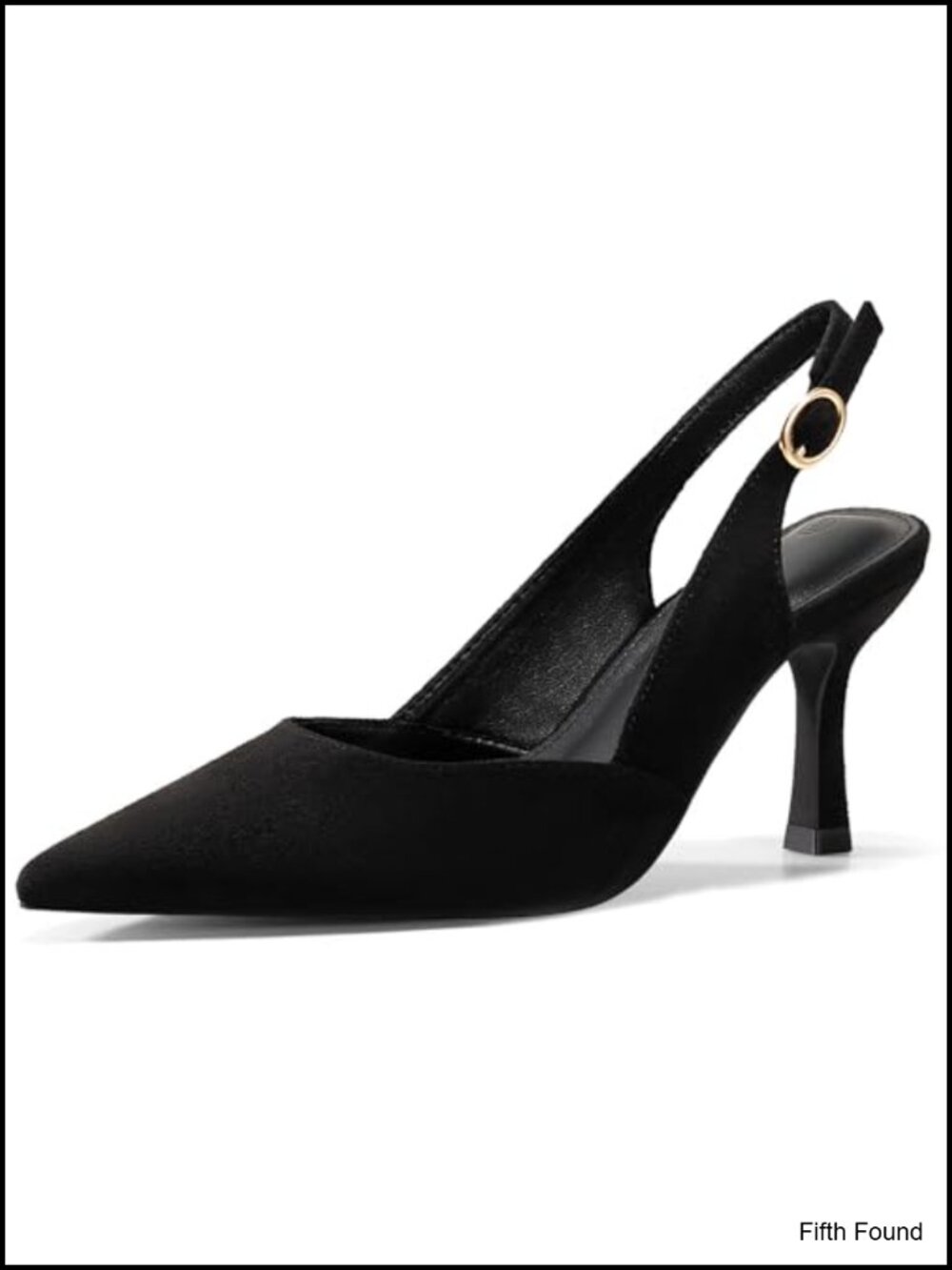 Slingback Kitten Heels Closed Pointed Toe Faux Leather Dress Pumps